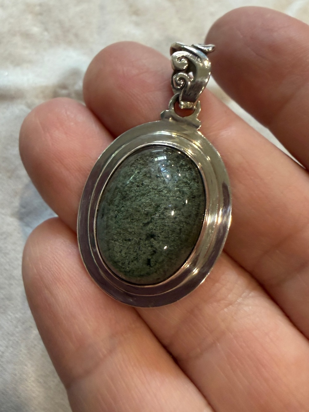 Sterling Silver Oval Pendant - Women Jewelry